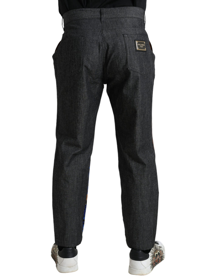 Dolce &amp; Gabbana Sample Sale Dolce &amp; Gabbana Multicolor Tiger Cotton Loose Denim Jeans - | Designer outlet