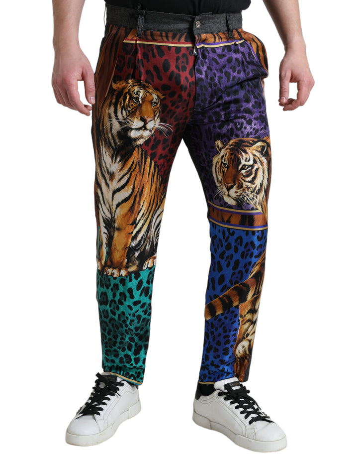 Dolce &amp; Gabbana Sample Sale Dolce &amp; Gabbana Multicolor Tiger Cotton Loose Denim Jeans - | Designer outlet