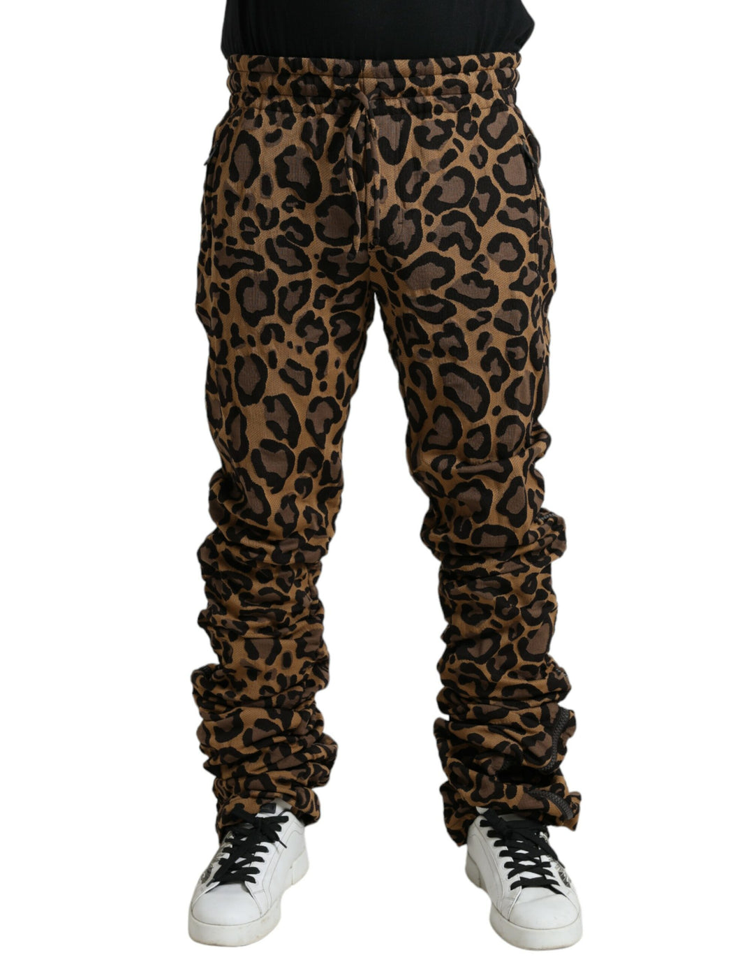 Dolce &amp; Gabbana Sample Sale Dolce &amp; Gabbana Brown Leopard Jacquard Jogger Pants - | Designer outlet