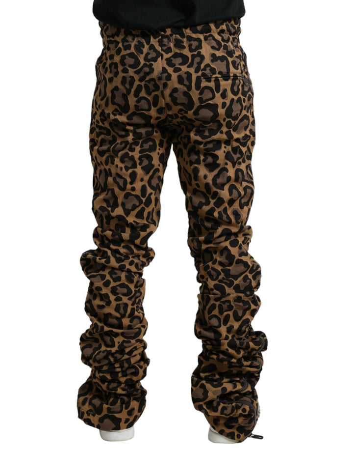 Dolce &amp; Gabbana Sample Sale Dolce &amp; Gabbana Brown Leopard Jacquard Jogger Pants - | Designer outlet