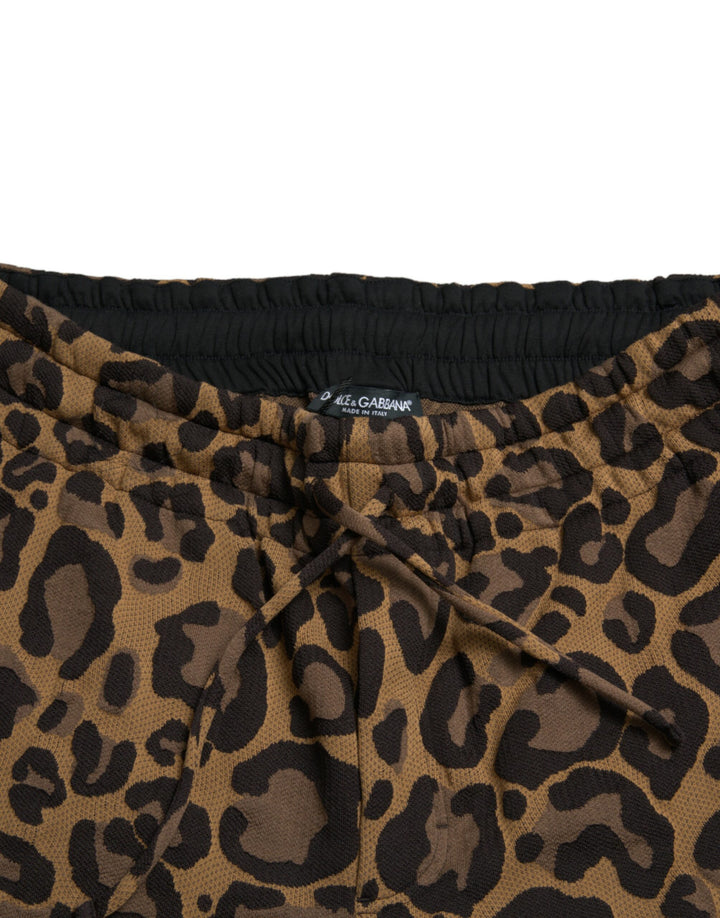 Dolce &amp; Gabbana Sample Sale Dolce &amp; Gabbana Brown Leopard Jacquard Jogger Pants - | Designer outlet