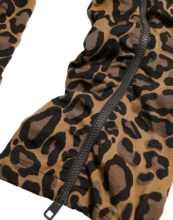 Dolce &amp; Gabbana Sample Sale Dolce &amp; Gabbana Brown Leopard Jacquard Jogger Pants - | Designer outlet
