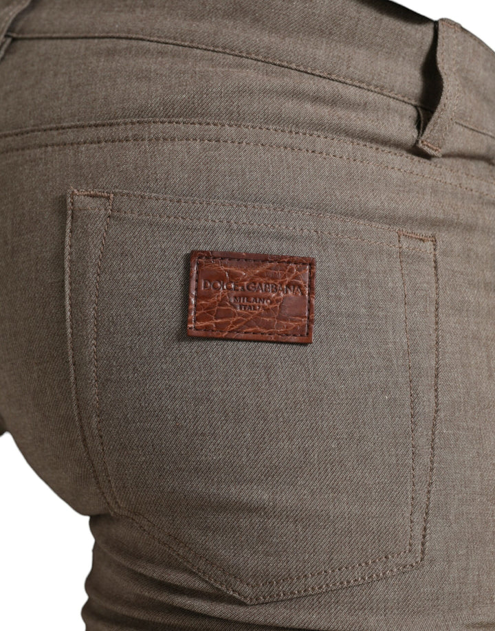 Dolce &amp; Gabbana Sample Sale Dolce &amp; Gabbana Brown Cotton Stretch Skinny Men Pants - | Designer outlet