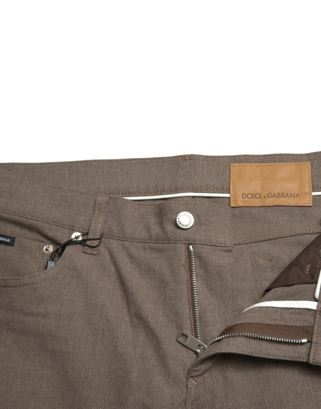 Dolce &amp; Gabbana Sample Sale Dolce &amp; Gabbana Brown Cotton Stretch Skinny Men Pants - | Designer outlet