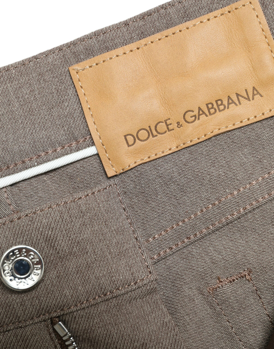 Dolce &amp; Gabbana Sample Sale Dolce &amp; Gabbana Brown Cotton Stretch Skinny Men Pants - | Designer outlet