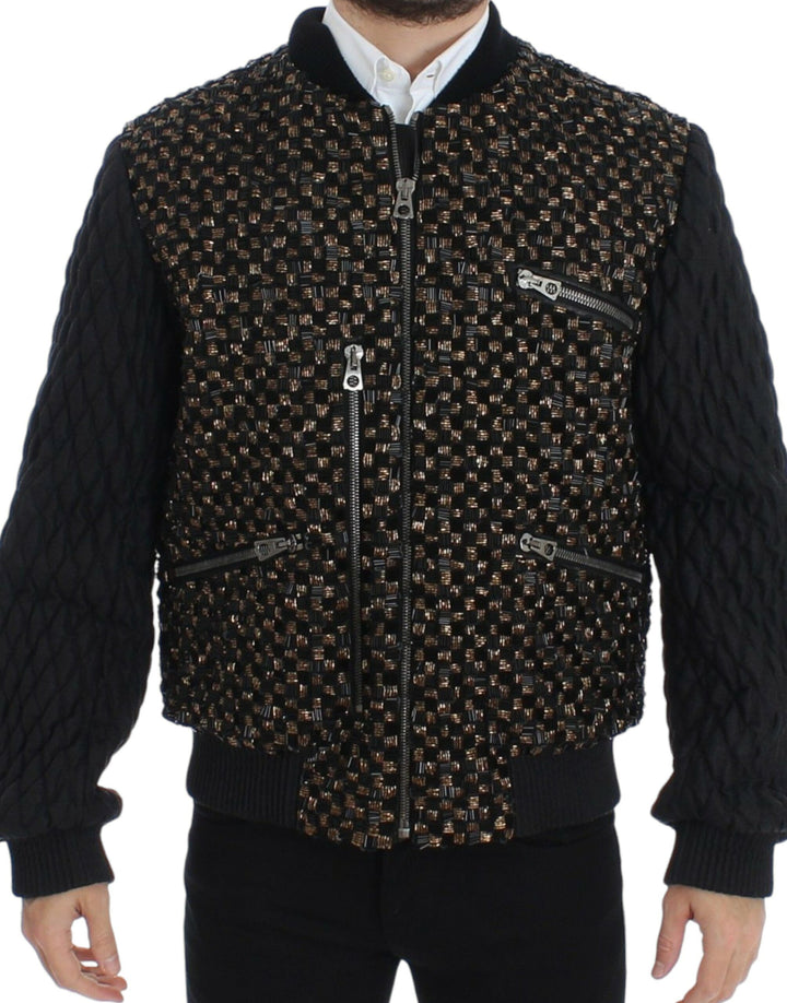 Dolce & Gabbana - Dolce & Gabbana Elegant Black Sequined Designer Jacket - SIG12189 - 1 - Ask Me Wear