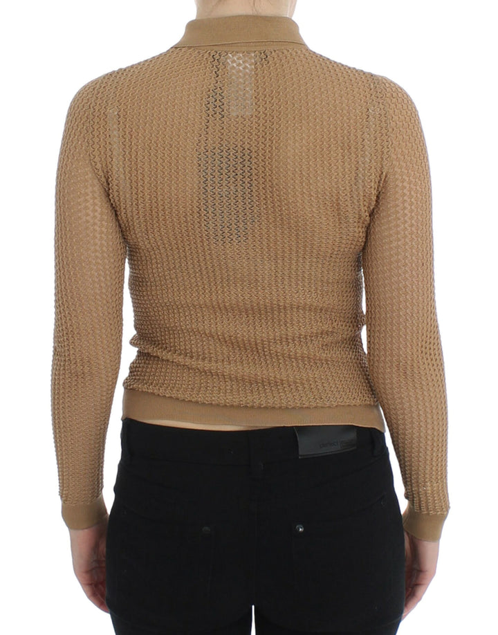 Dolce &amp; Gabbana Sample Sale Dolce &amp; Gabbana Beige Knitted Cotton Polo Cardigan Sweater - | Designer outlet