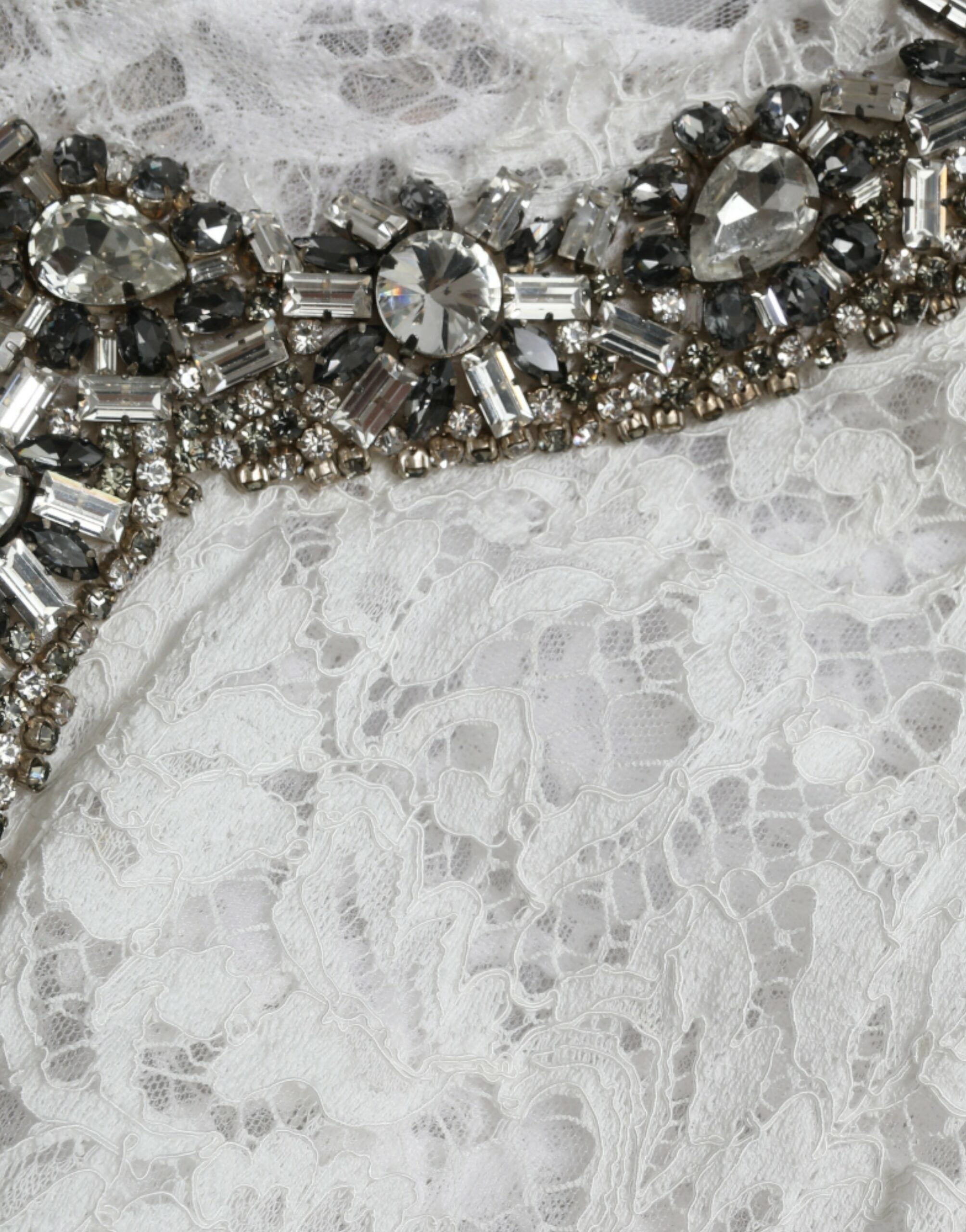 Dolce & Gabbana Elegant White Shift Dress with Crystal