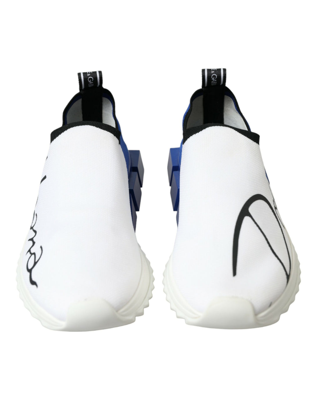 Dolce &amp; Gabbana Sample Sale Dolce &amp; Gabbana White Blue Sorrento Low Top Men Casual Sneakers Shoes - | Designer outlet