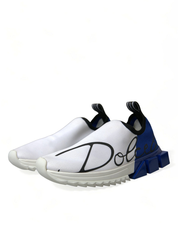 Dolce &amp; Gabbana Sample Sale Dolce &amp; Gabbana White Blue Sorrento Low Top Men Casual Sneakers Shoes - | Designer outlet