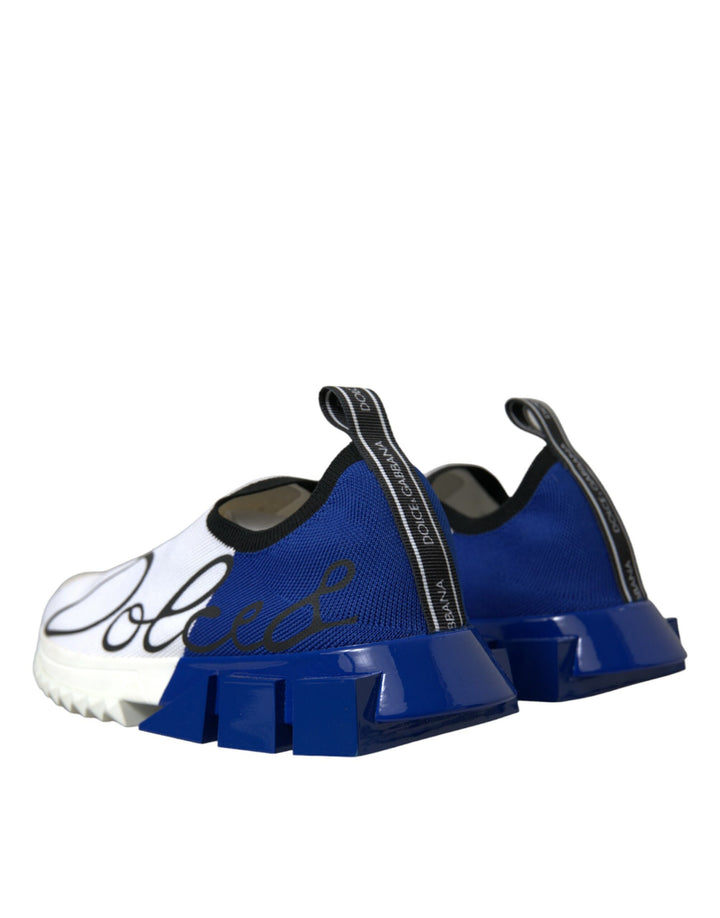 Dolce &amp; Gabbana Sample Sale Dolce &amp; Gabbana White Blue Sorrento Low Top Men Casual Sneakers Shoes - | Designer outlet