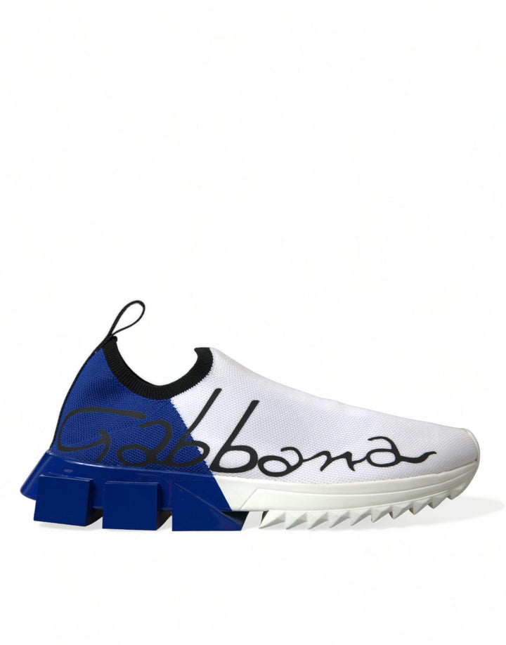 Dolce &amp; Gabbana Sample Sale Dolce &amp; Gabbana White Blue Sorrento Low Top Men Casual Sneakers Shoes - | Designer outlet