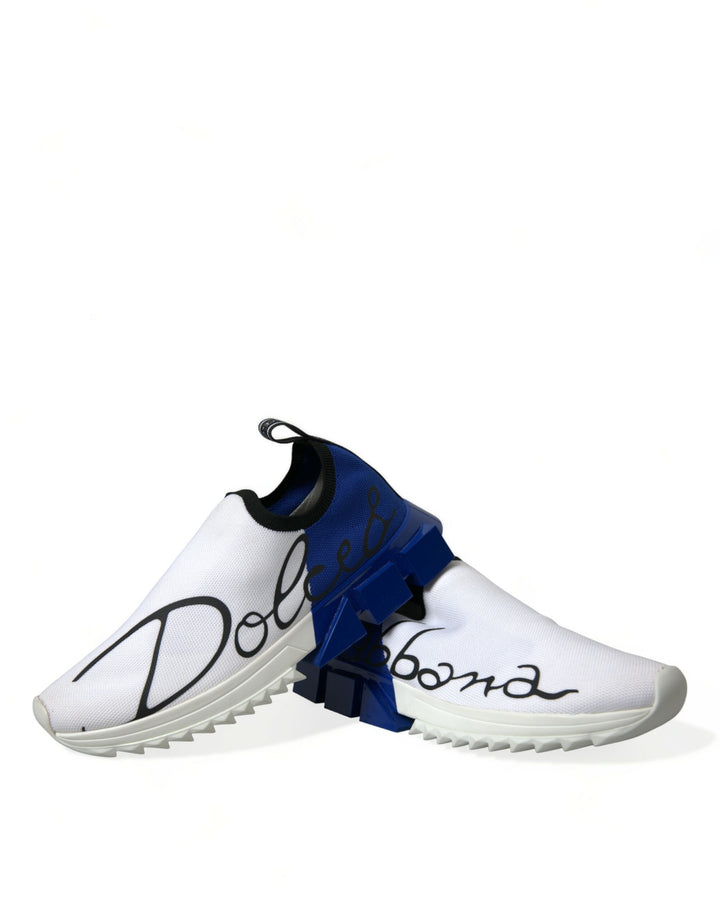 Dolce &amp; Gabbana Sample Sale Dolce &amp; Gabbana White Blue Sorrento Low Top Men Casual Sneakers Shoes - | Designer outlet