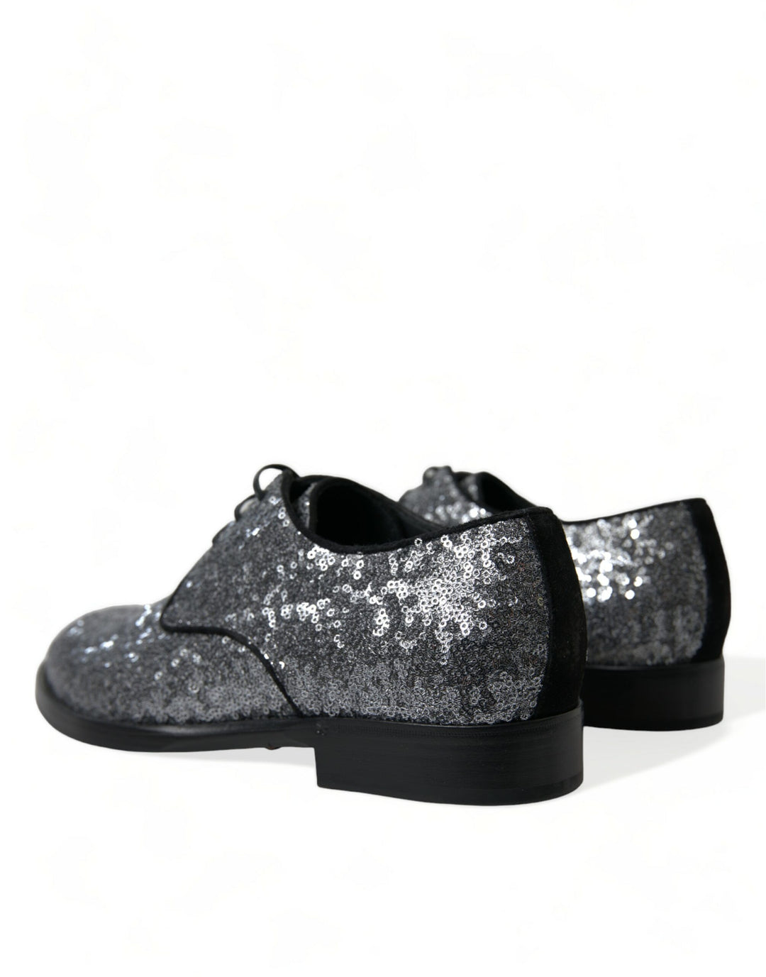 Dolce &amp; Gabbana Sample Sale Dolce &amp; Gabbana Silver Sequined Lace Up Men Derby Dress Shoes - | Designer outlet