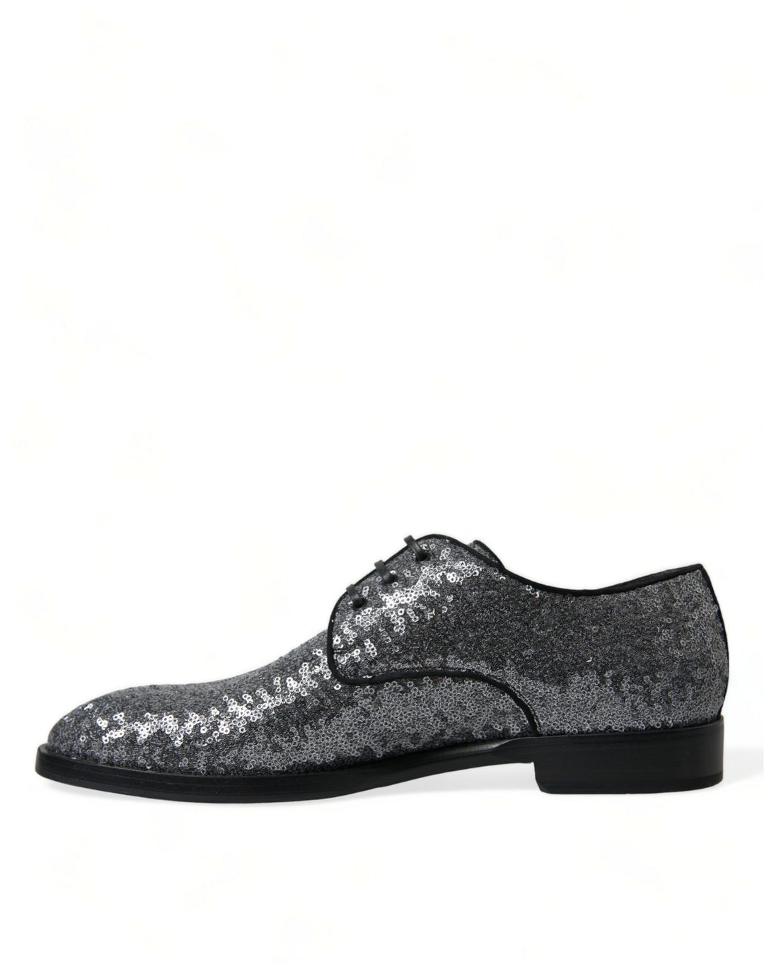 Dolce &amp; Gabbana Sample Sale Dolce &amp; Gabbana Silver Sequined Lace Up Men Derby Dress Shoes - | Designer outlet