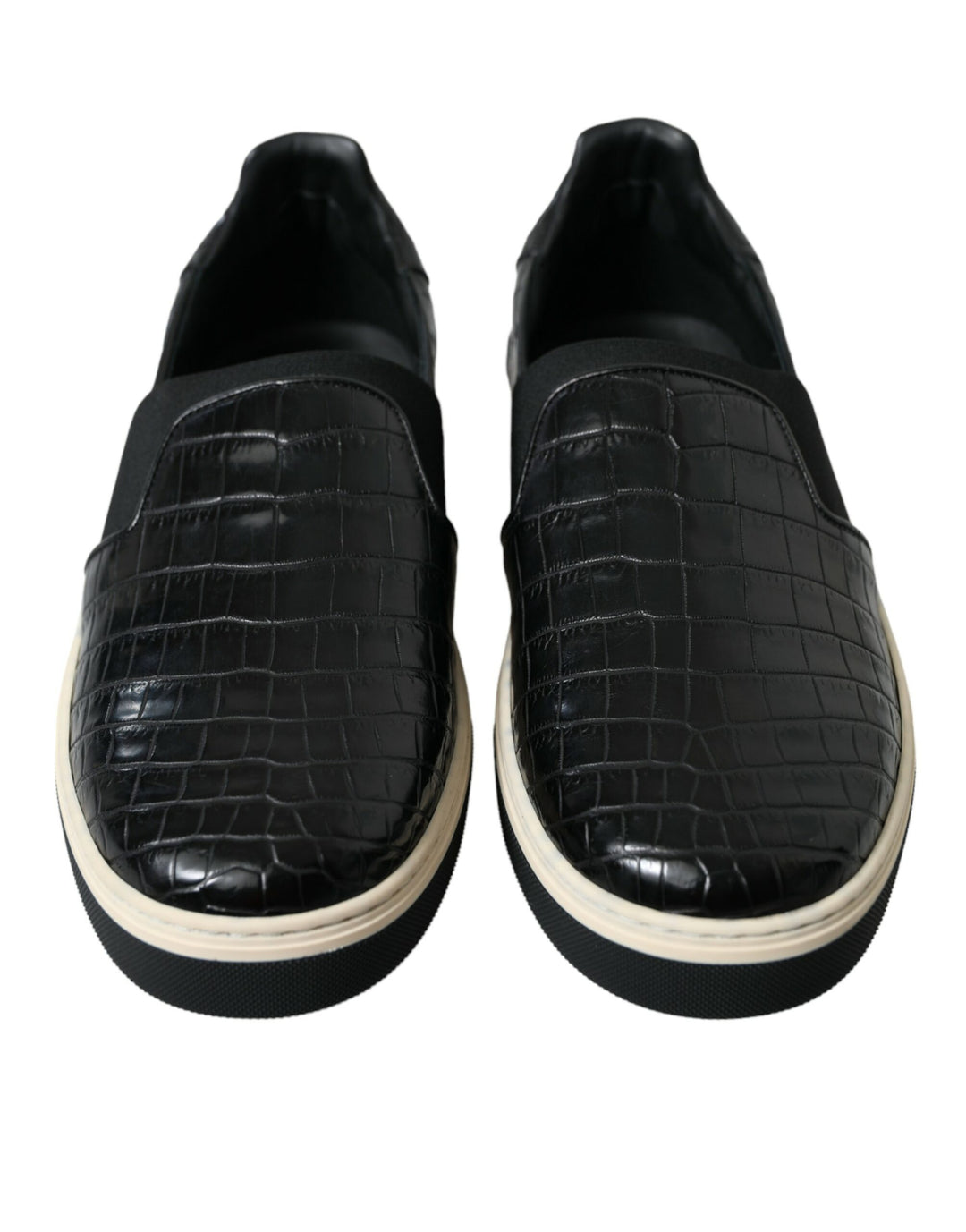 Dolce &amp; Gabbana Sample Sale Dolce &amp; Gabbana Black Croc Exotic Leather Sneakers Shoes - | Designer outlet