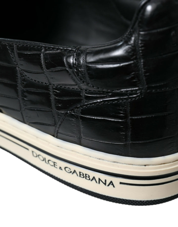 Dolce &amp; Gabbana Sample Sale Dolce &amp; Gabbana Black Croc Exotic Leather Sneakers Shoes - | Designer outlet