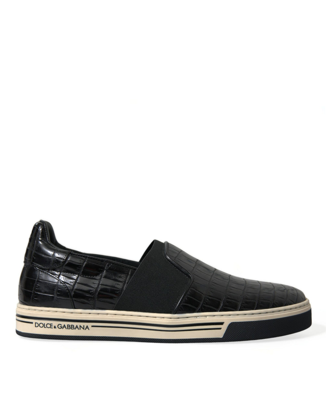 Dolce &amp; Gabbana Sample Sale Dolce &amp; Gabbana Black Croc Exotic Leather Sneakers Shoes - | Designer outlet