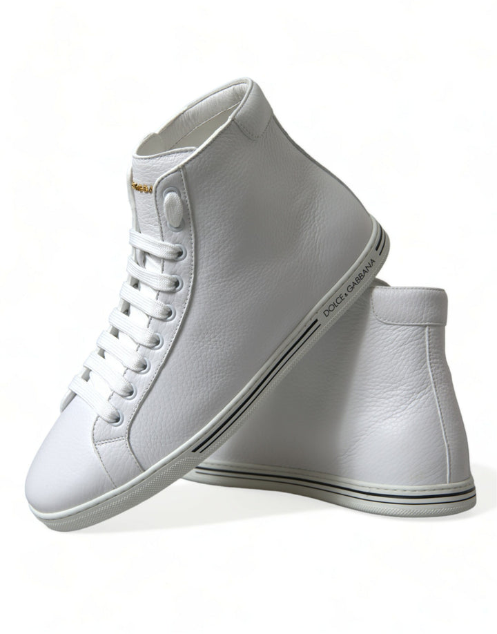 Dolce &amp; Gabbana Sample Sale Dolce &amp; Gabbana White Saint Tropez High Top Men Sneakers Shoes - | Designer outlet