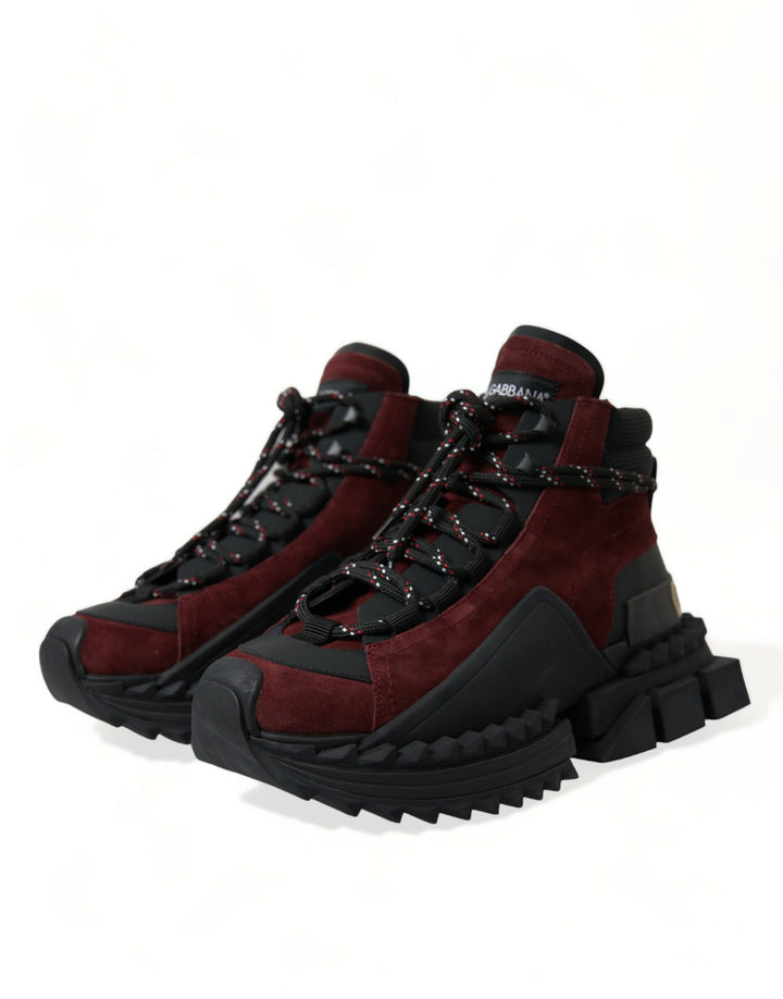 Dolce &amp; Gabbana Sample Sale Dolce &amp; Gabbana Burgundy Super King High Top Men Sneakers Shoes - | Designer outlet