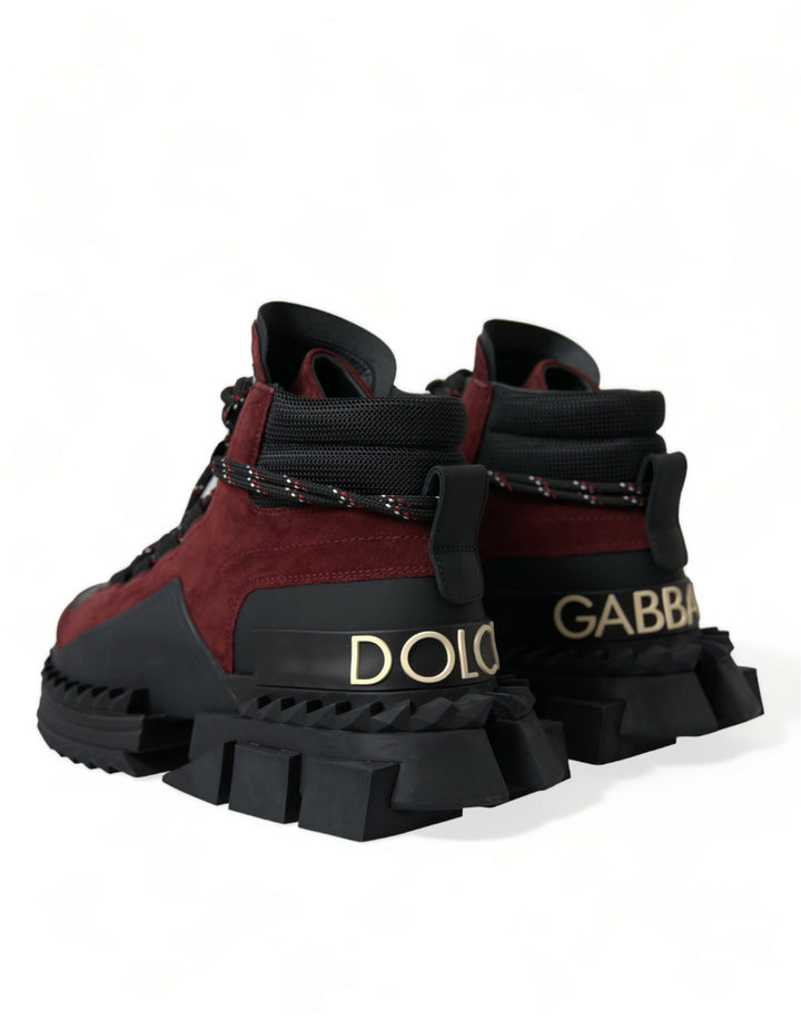 Dolce &amp; Gabbana Sample Sale Dolce &amp; Gabbana Burgundy Super King High Top Men Sneakers Shoes - | Designer outlet
