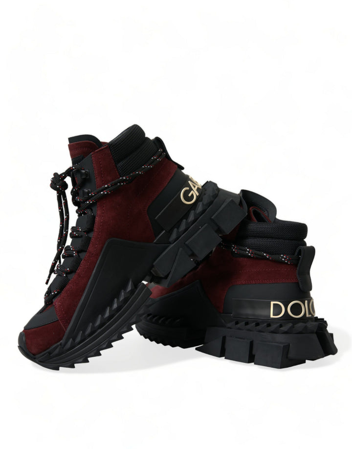 Dolce &amp; Gabbana Sample Sale Dolce &amp; Gabbana Burgundy Super King High Top Men Sneakers Shoes - | Designer outlet