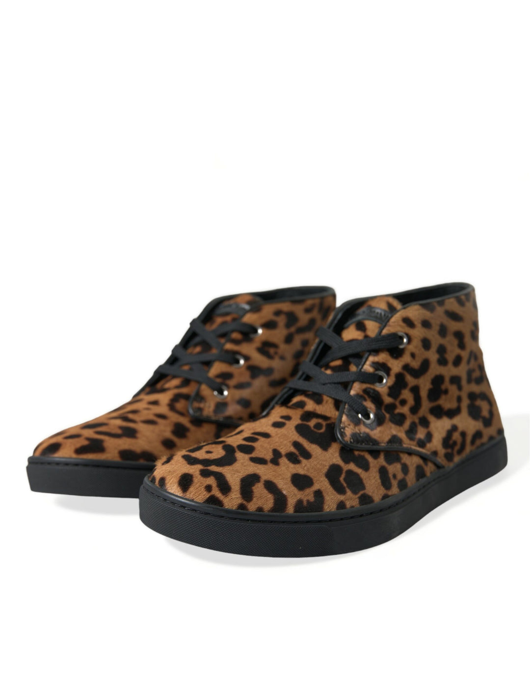Dolce &amp; Gabbana Sample Sale Dolce &amp; Gabbana Brown Leopard Pony Hair Leather Sneakers Shoes - | Designer outlet
