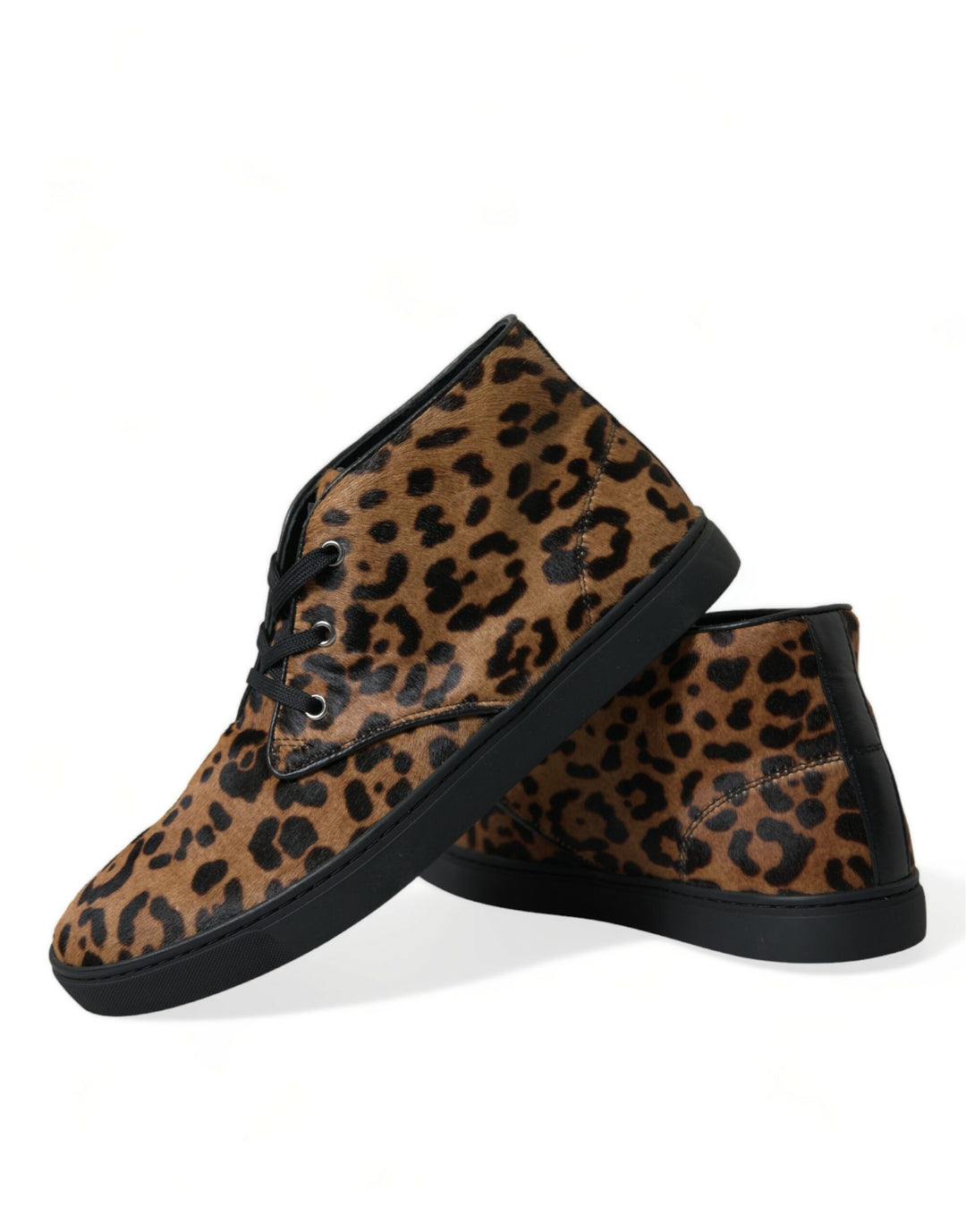 Dolce &amp; Gabbana Sample Sale Dolce &amp; Gabbana Brown Leopard Pony Hair Leather Sneakers Shoes - | Designer outlet