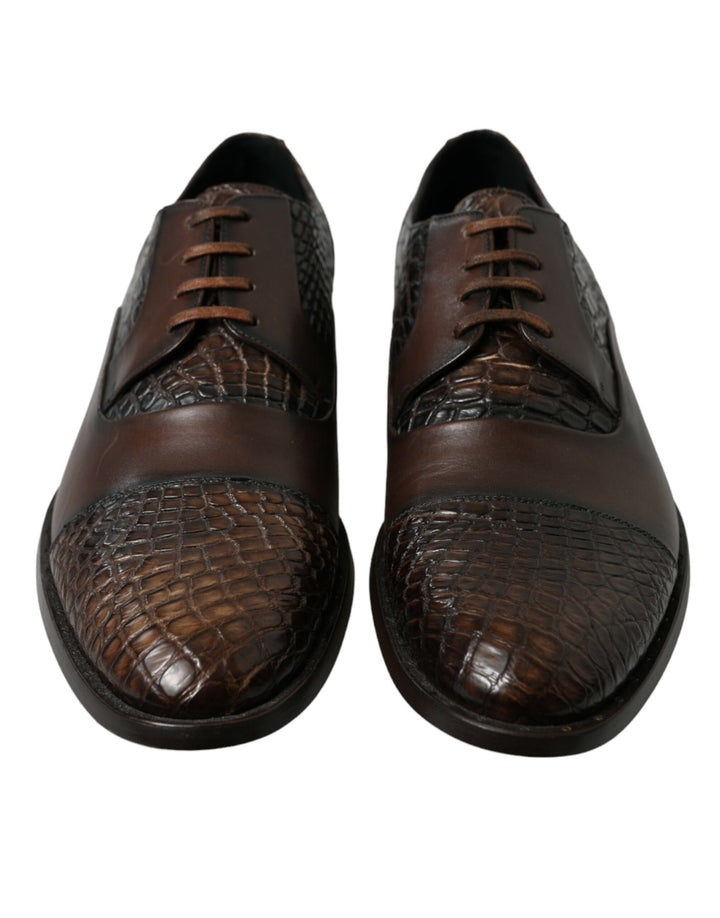 Dolce &amp; Gabbana Sample Sale Dolce &amp; Gabbana Brown Exotic Leather Lace Up Oxford Dress Shoes - | Designer outlet