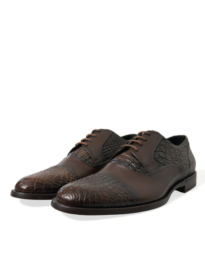 Dolce &amp; Gabbana Sample Sale Dolce &amp; Gabbana Brown Exotic Leather Lace Up Oxford Dress Shoes - | Designer outlet