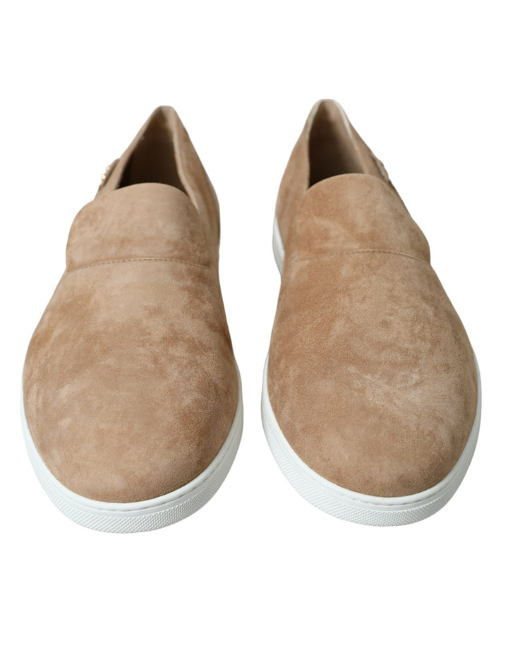 Dolce &amp; Gabbana Sample Sale Dolce &amp; Gabbana Beige Suede Caiman Men Loafers Slippers Shoes - | Designer outlet