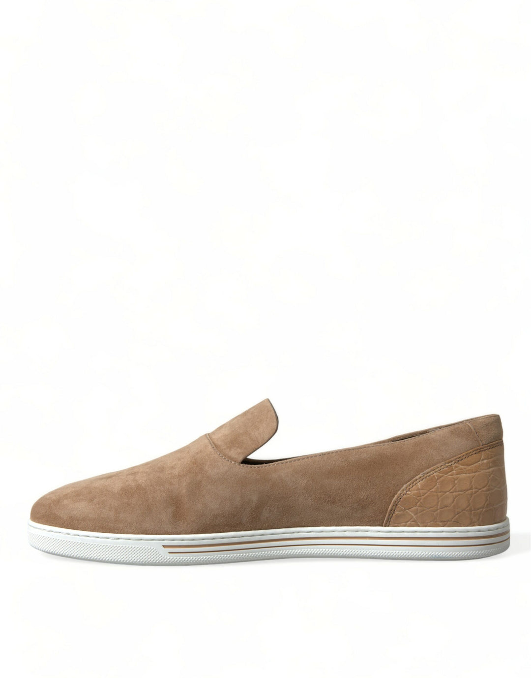 Dolce &amp; Gabbana Sample Sale Dolce &amp; Gabbana Beige Suede Caiman Men Loafers Slippers Shoes - | Designer outlet