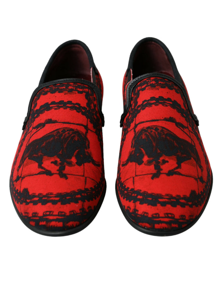 Dolce &amp; Gabbana Sample Sale Dolce &amp; Gabbana Red Black Torero Loafers Slippers Men Shoes - | Designer outlet