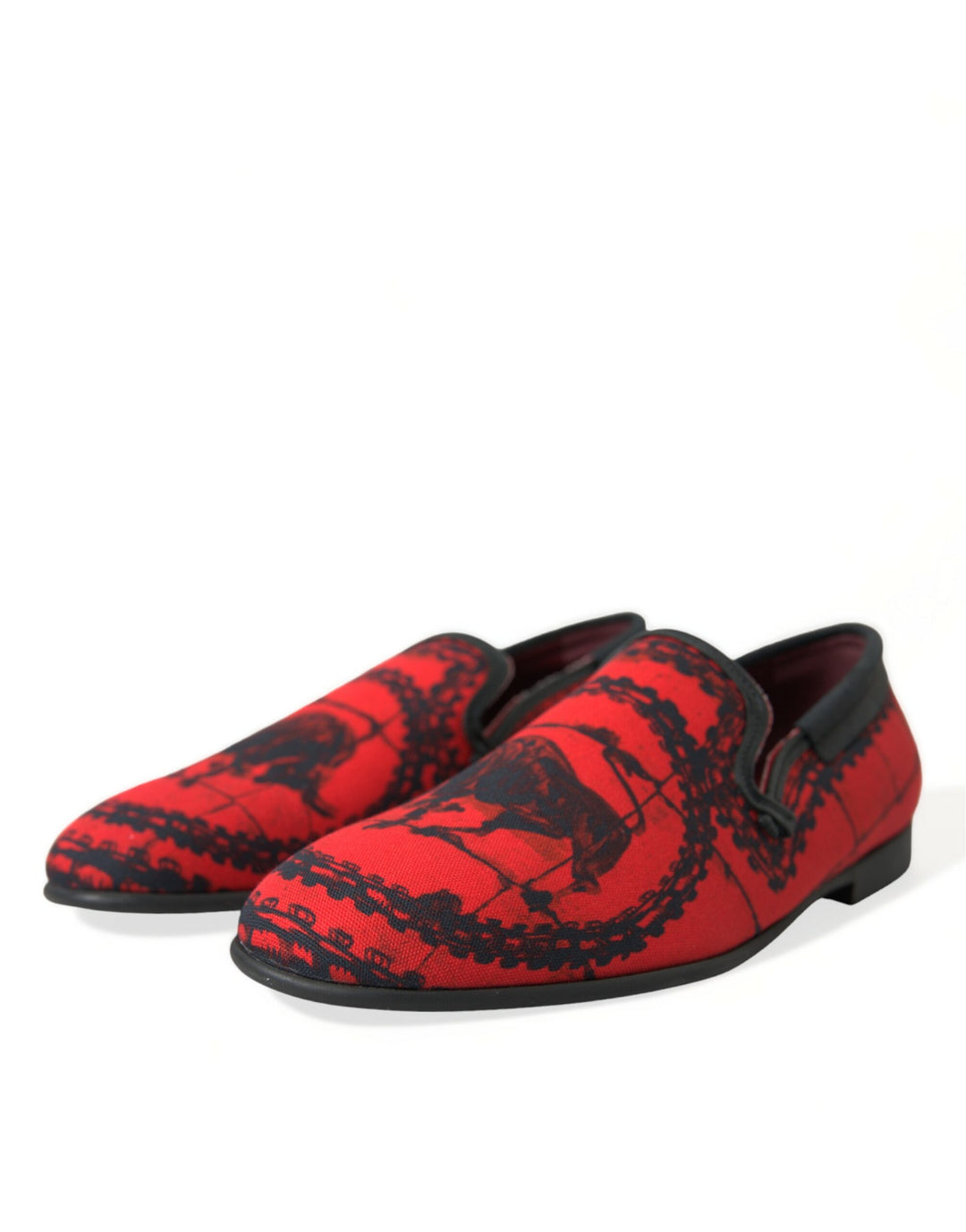 Dolce &amp; Gabbana Red Black Torero Loafers Slippers Men Shoes by Dolce &amp; Gabbana outlet now on sale