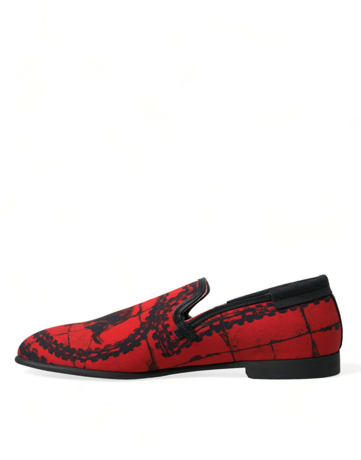 Dolce &amp; Gabbana Red Black Torero Loafers Slippers Men Shoes by Dolce &amp; Gabbana outlet now on sale