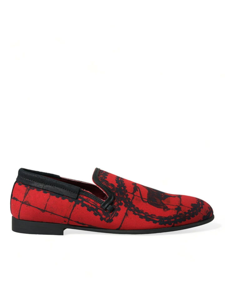 Dolce &amp; Gabbana Red Black Torero Loafers Slippers Men Shoes by Dolce &amp; Gabbana outlet now on sale