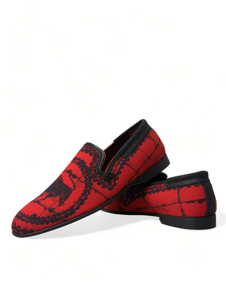 Dolce &amp; Gabbana Sample Sale Dolce &amp; Gabbana Red Black Torero Loafers Slippers Men Shoes - | Designer outlet