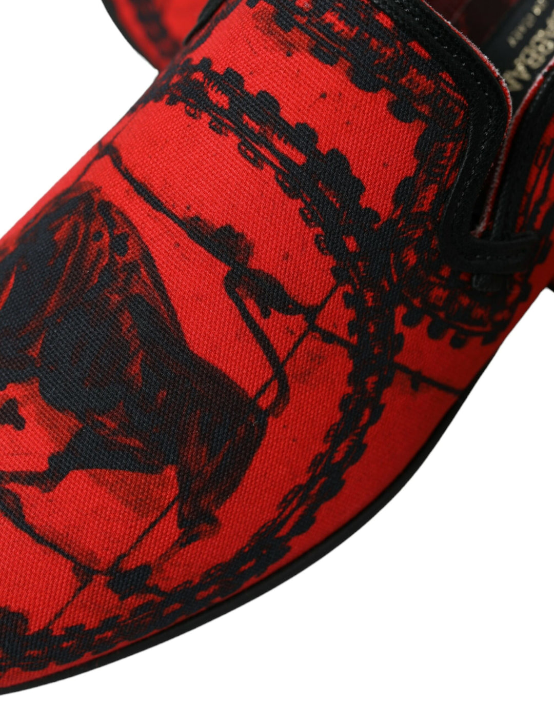 Dolce &amp; Gabbana Red Black Torero Loafers Slippers Men Shoes by Dolce &amp; Gabbana outlet now on sale
