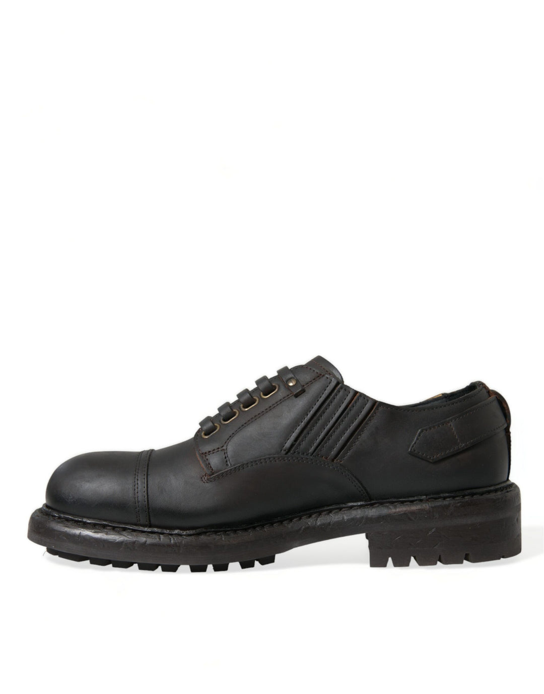 Dolce &amp; Gabbana Brown Leather Lace Up Derby Men Dress Shoes by Dolce &amp; Gabbana outlet now on sale