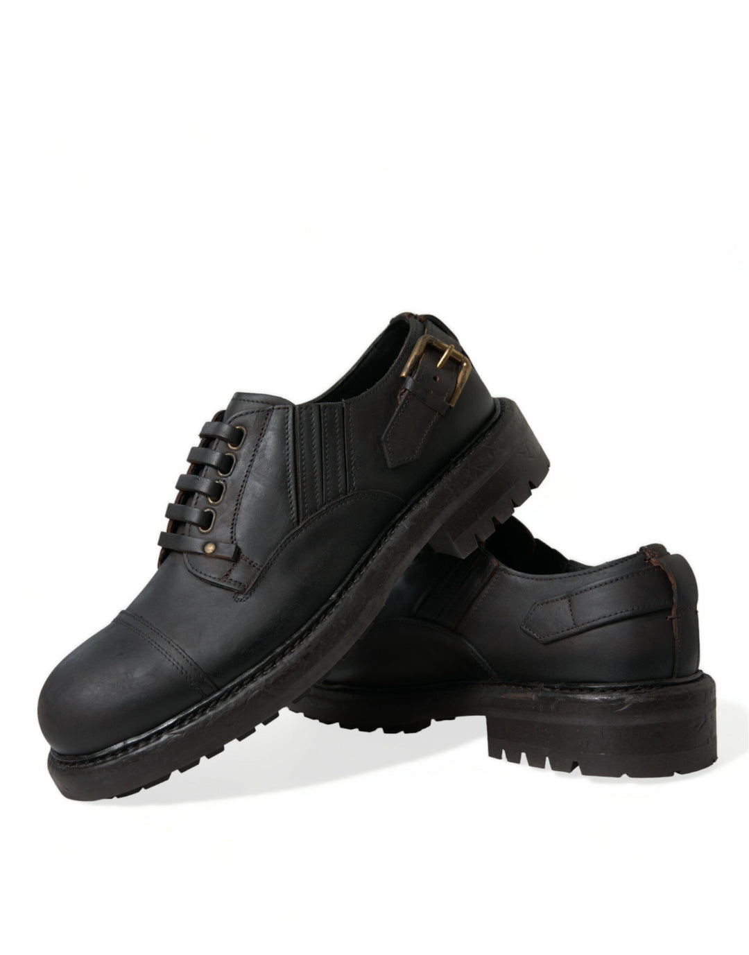 Dolce &amp; Gabbana Brown Leather Lace Up Derby Men Dress Shoes by Dolce &amp; Gabbana outlet now on sale