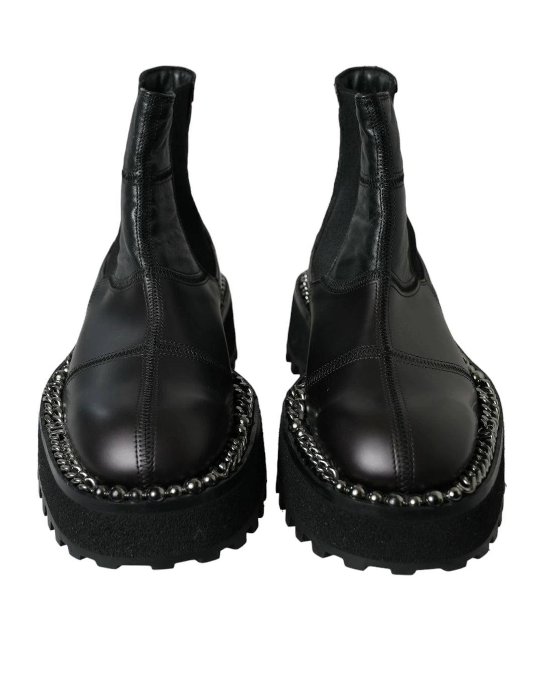 Dolce &amp; Gabbana Sample Sale Dolce &amp; Gabbana Black Leather Slip On Stretch Chelsea Boots Shoes - | Designer outlet