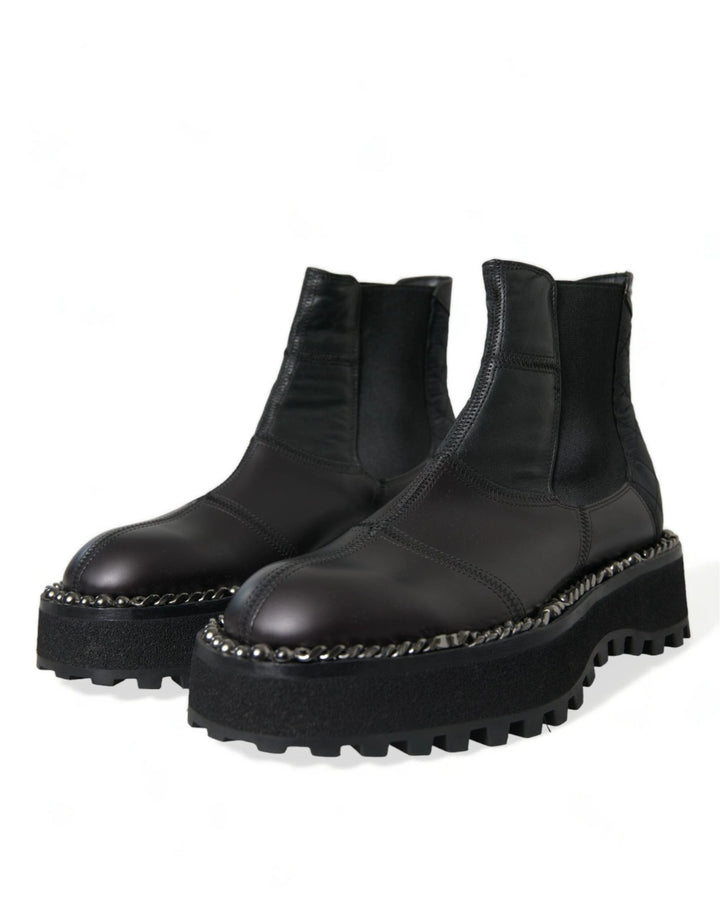Dolce &amp; Gabbana Black Leather Slip On Stretch Chelsea Boots Shoes by Dolce &amp; Gabbana outlet now on sale