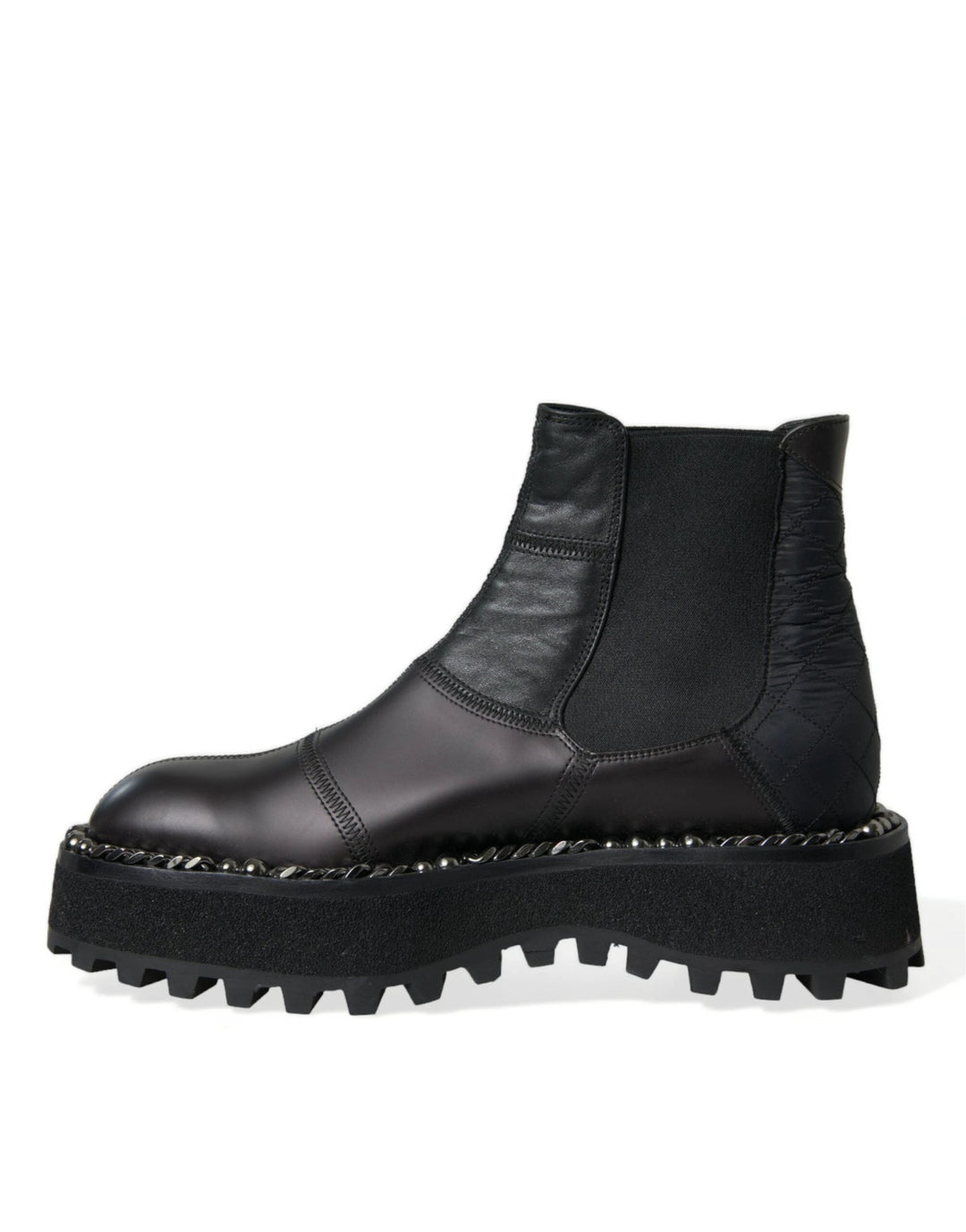 Dolce &amp; Gabbana Sample Sale Dolce &amp; Gabbana Black Leather Slip On Stretch Chelsea Boots Shoes - | Designer outlet