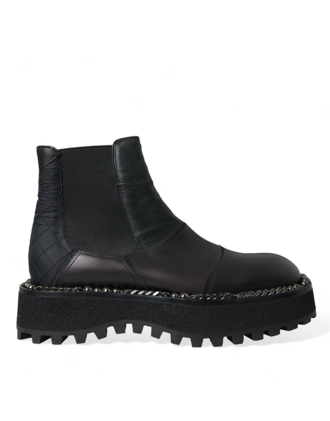 Dolce &amp; Gabbana Sample Sale Dolce &amp; Gabbana Black Leather Slip On Stretch Chelsea Boots Shoes - | Designer outlet