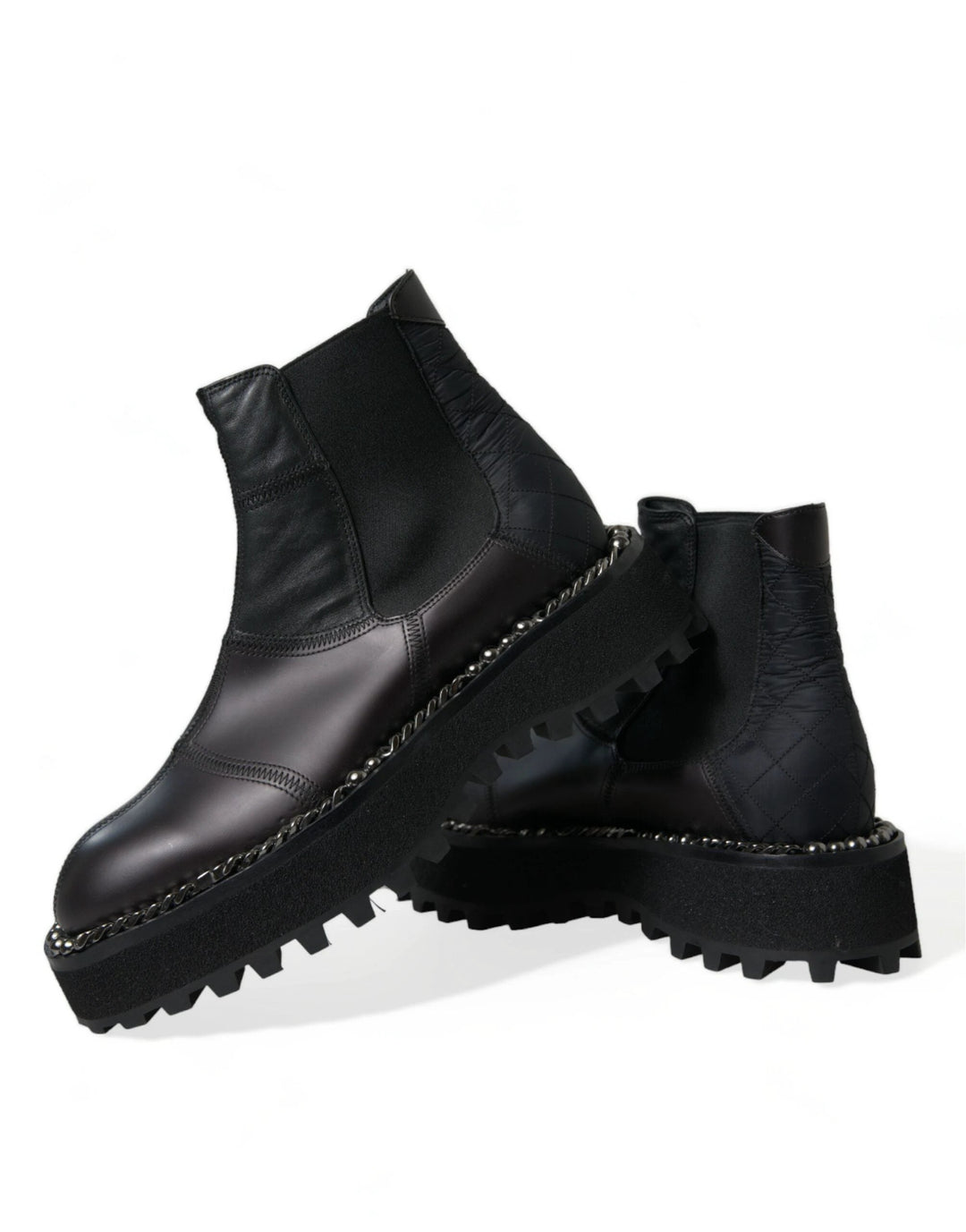 Dolce &amp; Gabbana Sample Sale Dolce &amp; Gabbana Black Leather Slip On Stretch Chelsea Boots Shoes - | Designer outlet