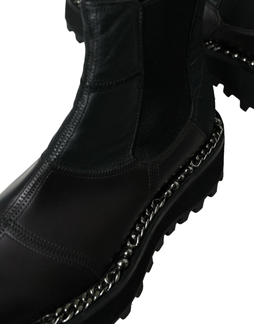 Dolce &amp; Gabbana Sample Sale Dolce &amp; Gabbana Black Leather Slip On Stretch Chelsea Boots Shoes - | Designer outlet