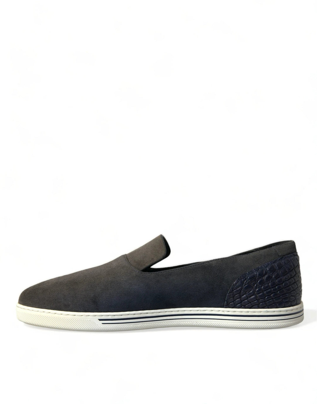 Dolce &amp; Gabbana Sample Sale Dolce &amp; Gabbana Blue Suede Caiman Men Loafers Slippers Shoes - | Designer outlet