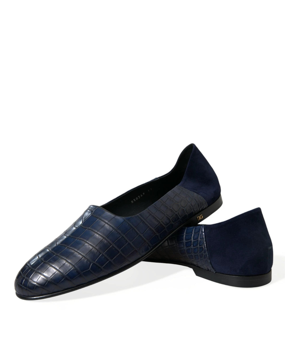 Dolce &amp; Gabbana Sample Sale Dolce &amp; Gabbana Blue Crocodile Leather Loafers Slip On Shoes - | Designer outlet