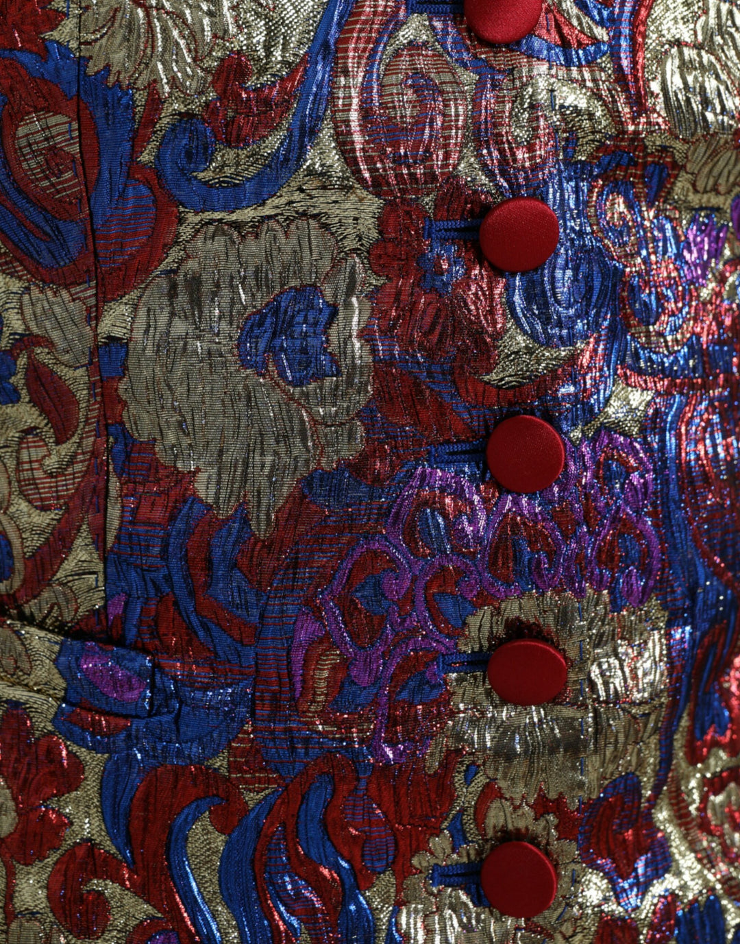Dolce &amp; Gabbana Sample Sale Dolce &amp; Gabbana Multicolor Jacquard Button Waistcoat Vest Top - | Designer outlet