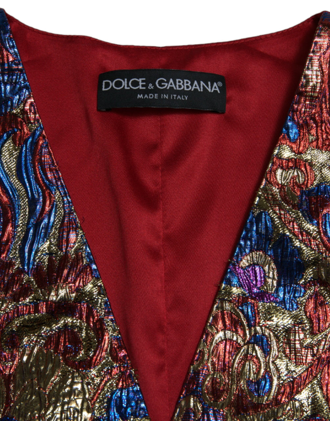 Dolce &amp; Gabbana Sample Sale Dolce &amp; Gabbana Multicolor Jacquard Button Waistcoat Vest Top - | Designer outlet